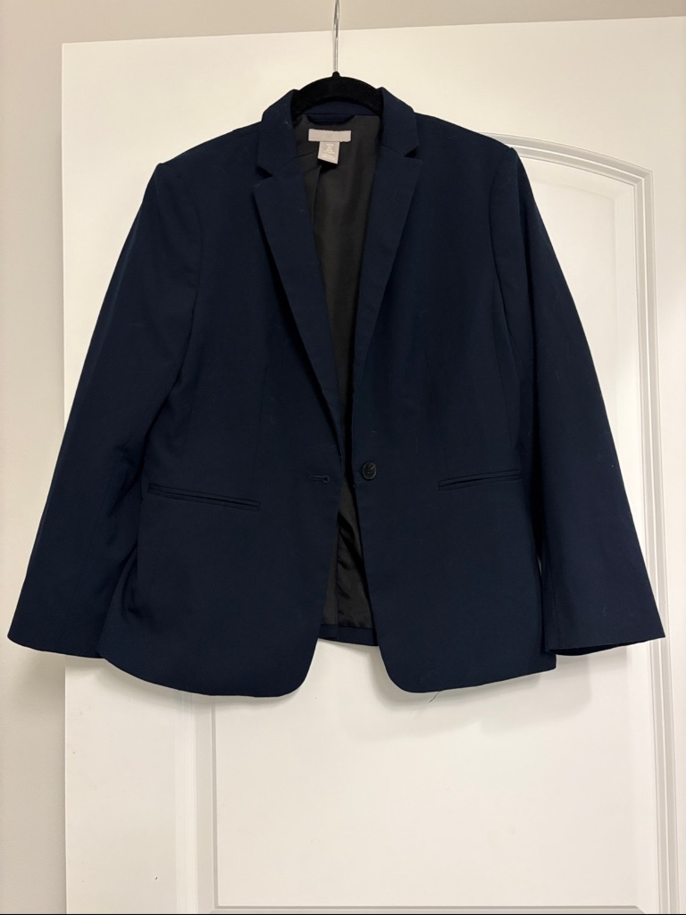 Ladies Classic Navy Single-Button Blazer